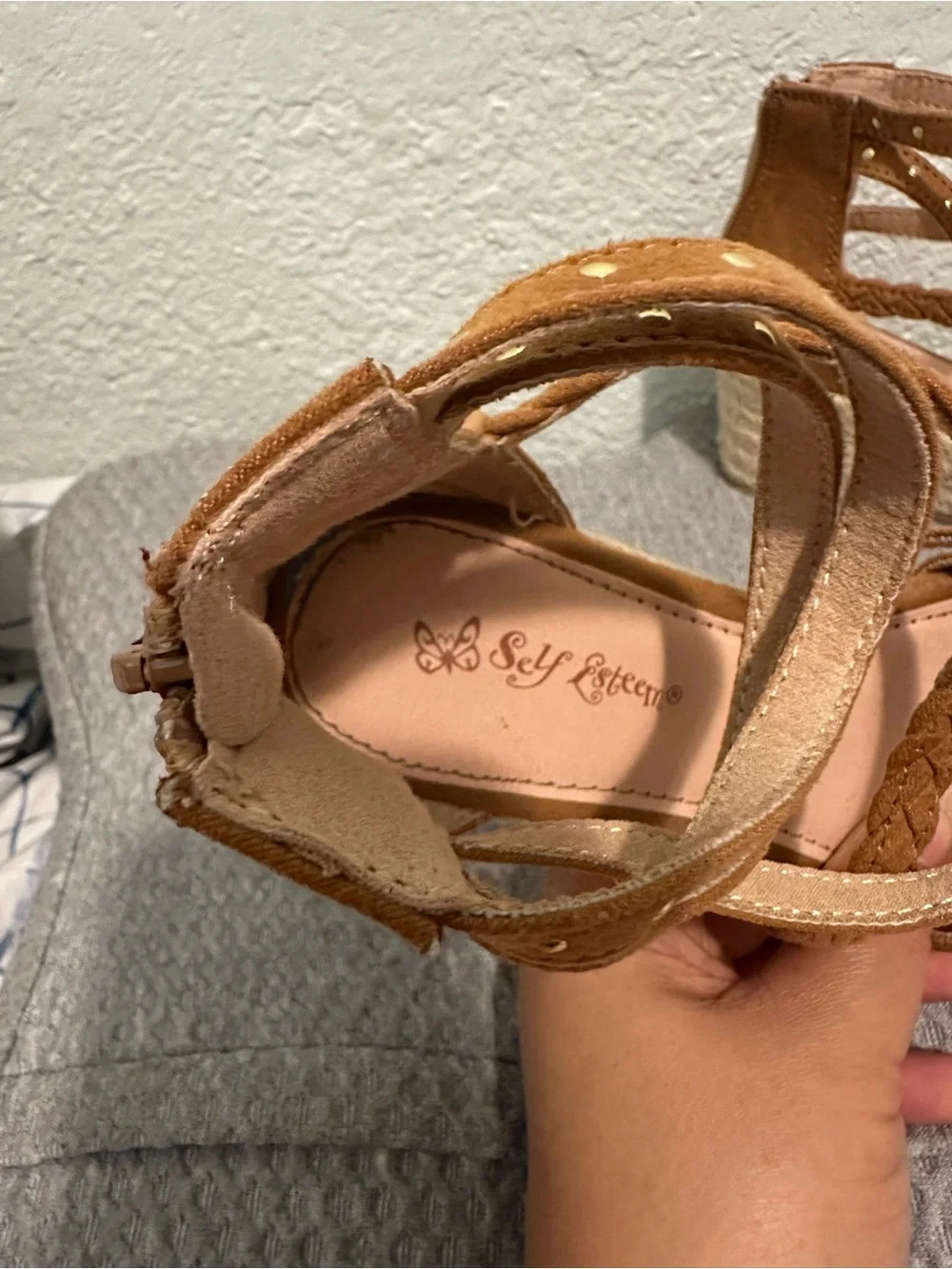 Kids Brown Suede Platform Sandals Size 2